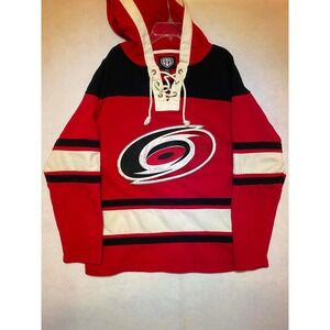 OTS NHL Carolina Hurricanes Lacer Hoodie Mens Small Red Black Hockey Jersey
